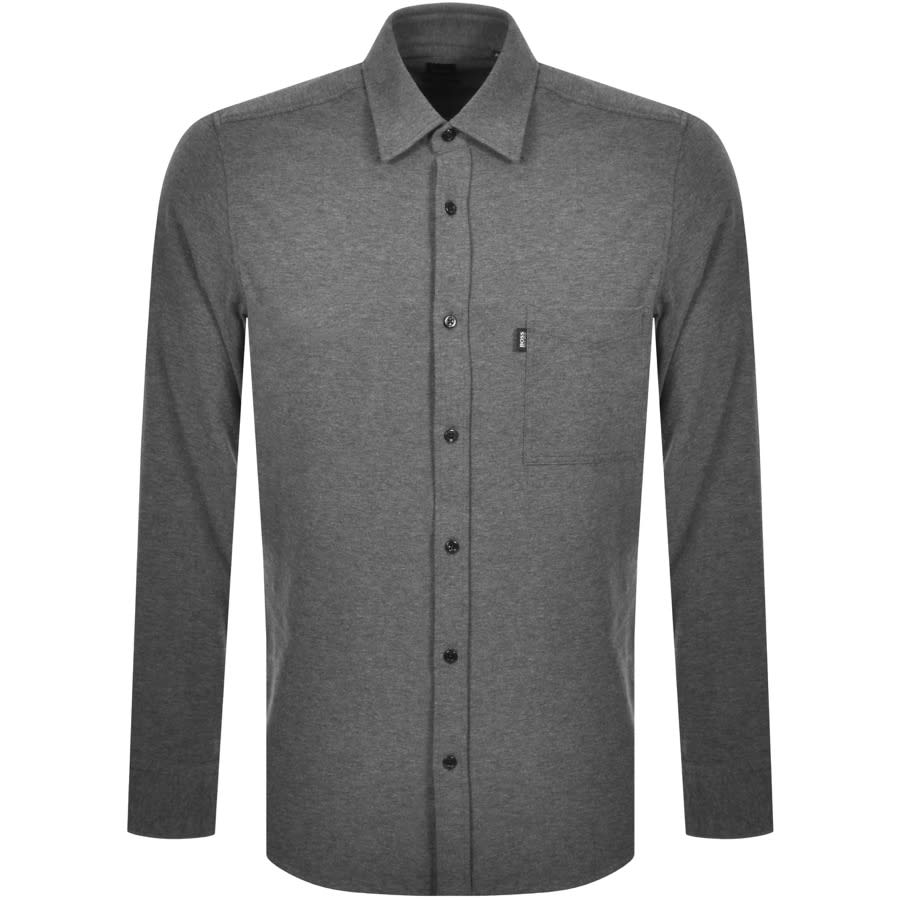 Alternative Image for ProductBOSS Relegant Jersey Long Sleeved Shirt Grey1